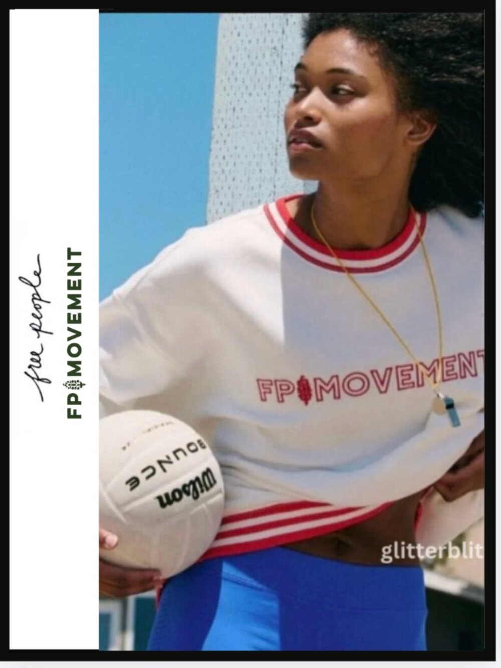 Free People x FP Movement All Star Collegiate Logo Pullover Sweatshirt